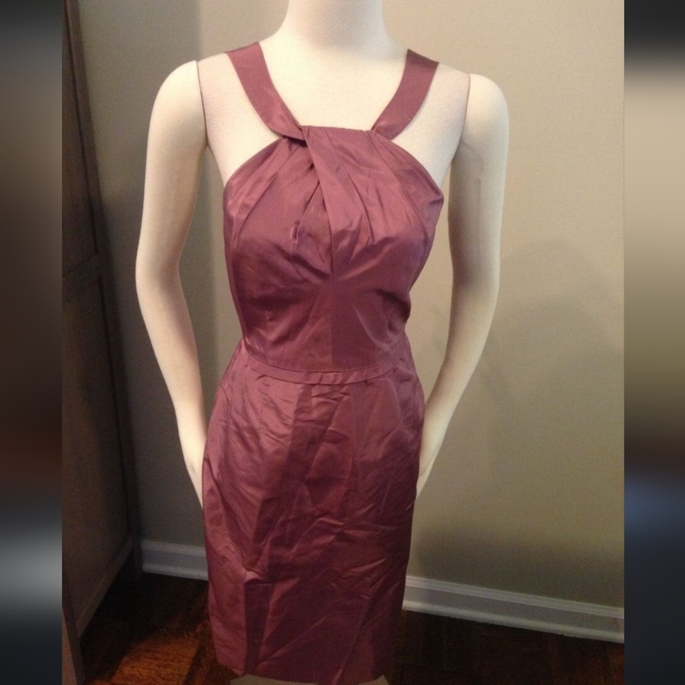 NWT J. Crew Gracie 100% Silk Taffeta Dress Burgundy Size 16 Womens - Picture 2 of 6